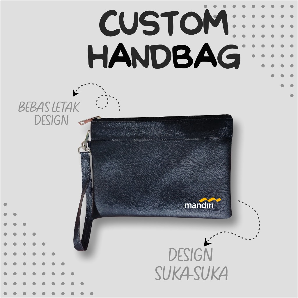 Clutch Logo Bank Mandiri Handbag Dompet Pouch V3  Pria Tas Tangan Cowok Tas Tenteng WARNA COKLAT HIT