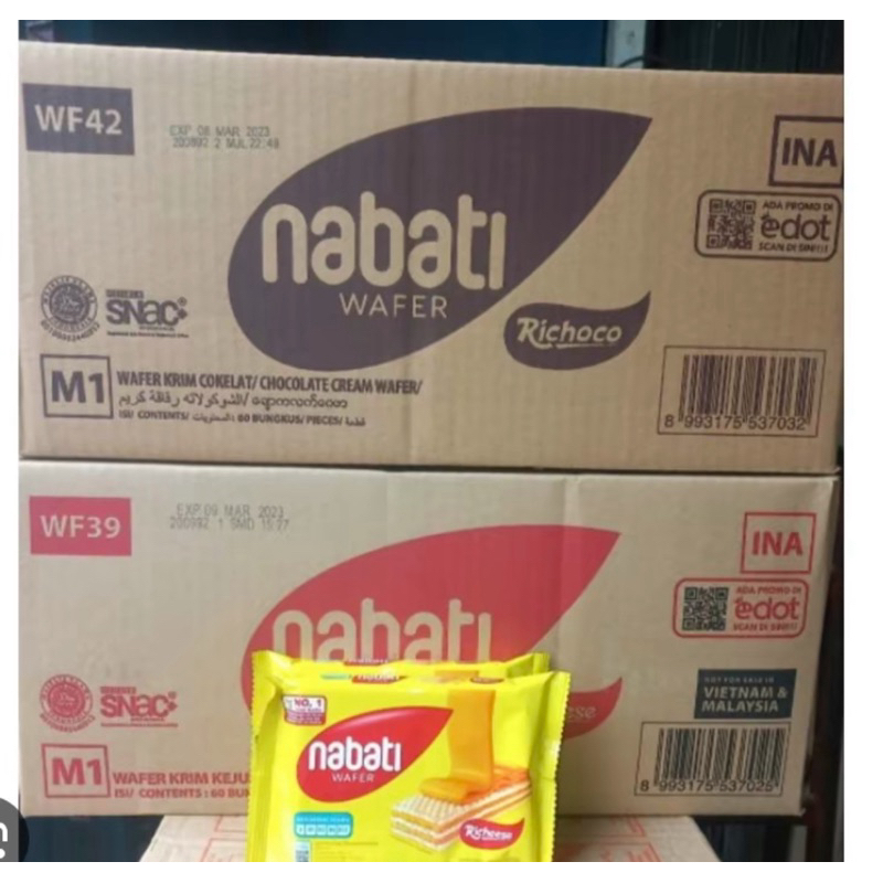 

RK60 [BISA MIX RASA] WAFER NABATI 1 DUS EXP NOV 2025 RICHEESE NABATI ISI 60 PCS KEJU COKLAT NABATI