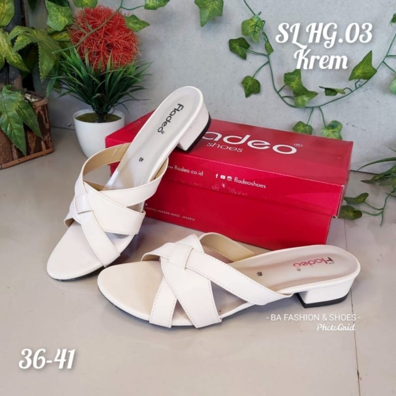 Sandal hak hells selop wanita merk fladeo size 36-41