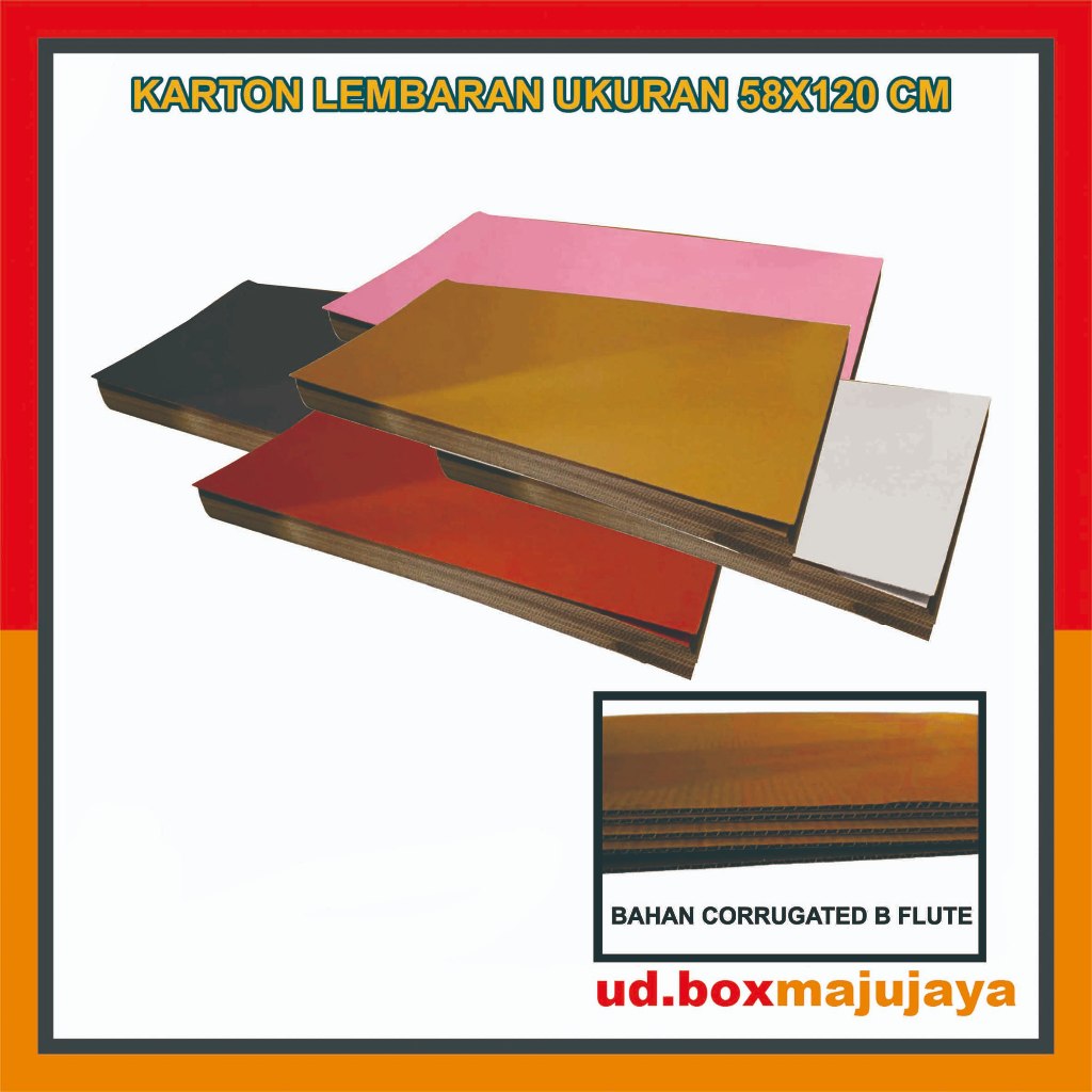 

(PAKET 50 PCS) Karton Lembaran 58x120 Cm, 97x63 Cm dan 91x48 Cm/Custom Ukuran/Karton Polos