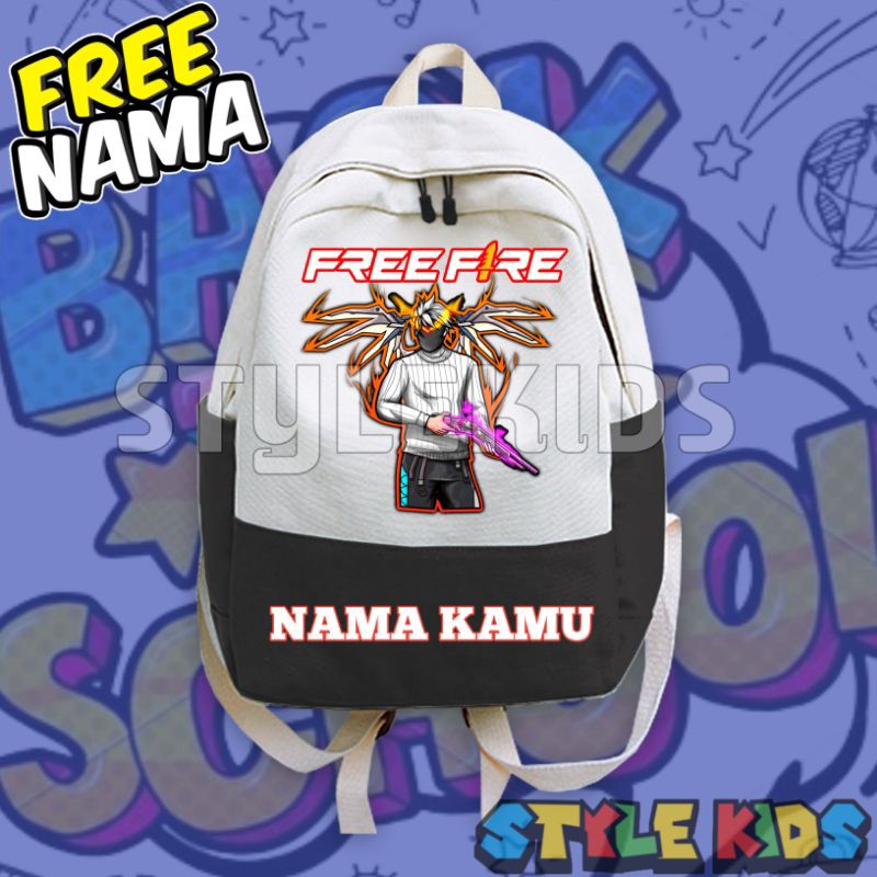 (BISA COD) FREE NAMA Tas Ransel Anak Logo Karakter Versi Sg Rapper Sayap Free Fire FF FREE FIRE Tas 