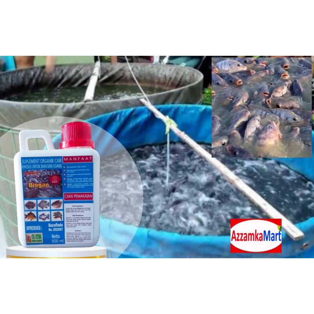 Probiotik BIOGAN Suplemen Vitamin Boster Ikan Lele Nila Gurami Patin Kolam Terpal Tanah dan Tambak