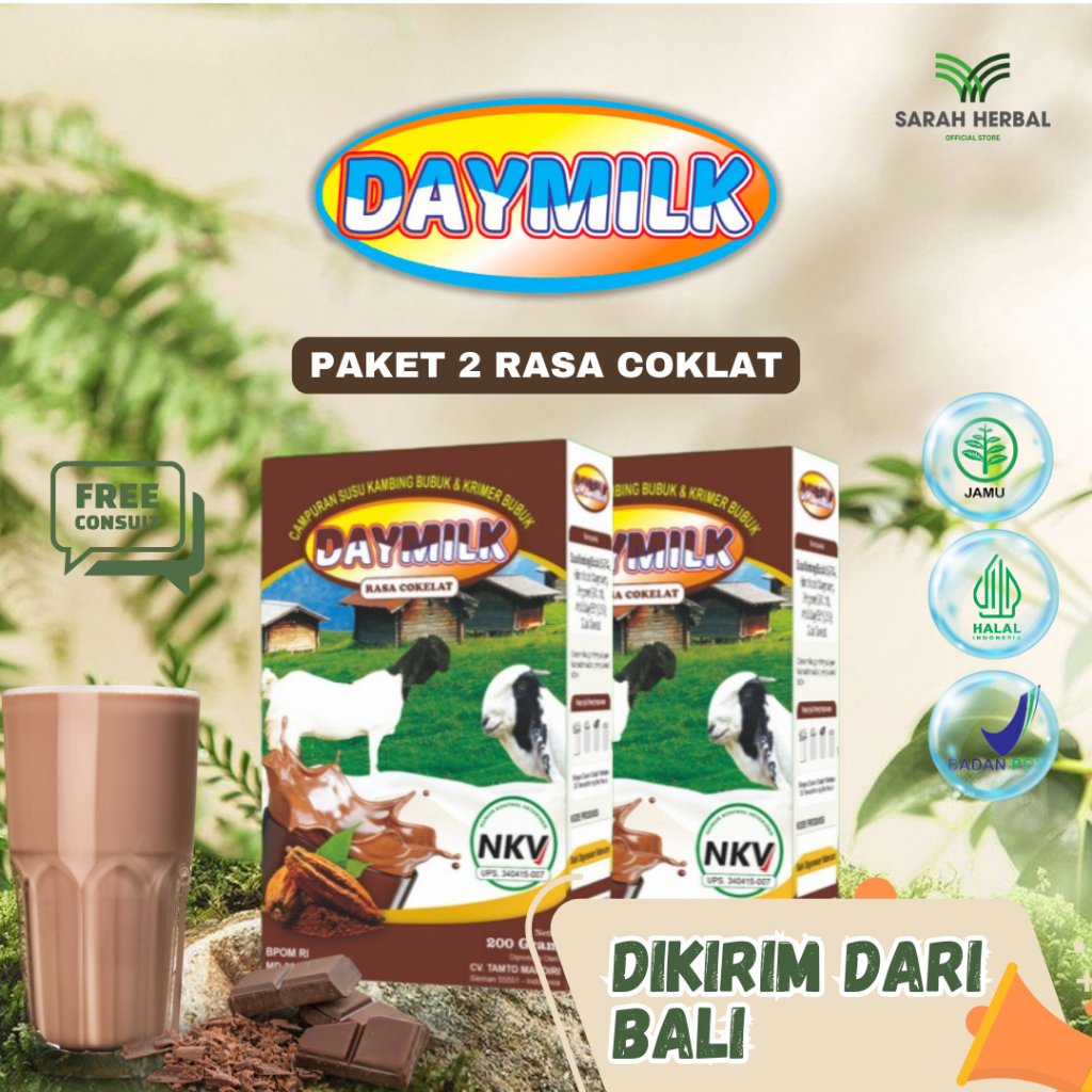 

PAKET 2 DAYMILK RASA COKELAT Susu Kambing Etawa Tidak Bau Prengus Membantu Menjaga Daya Tahan Tubuh dan Bantu Jaga Kesehatan Sendi dan Tulang Dikirim dari Bali