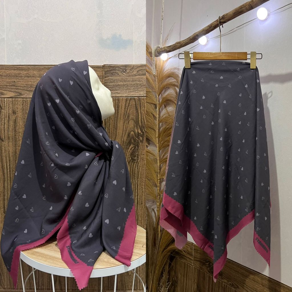 HIJAB VOAL MOTIF LOVE TARO//HIJAB SERAGAM BISA COD LASERCUT//HIJAB DENAY SEGI EMPAT VOAL MOTIF TERBA