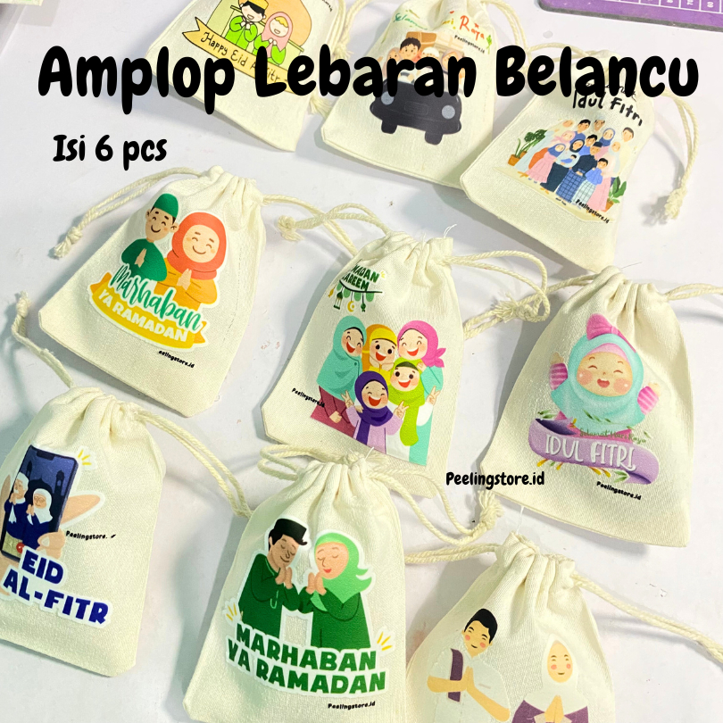 

6 PCS Amplop Lebaran Serut Printing Blacu