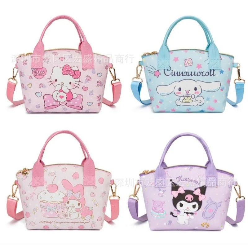 Vanilleshop  - Tas anak slempang sanrio / tas anak tali panjang sanrio pastel