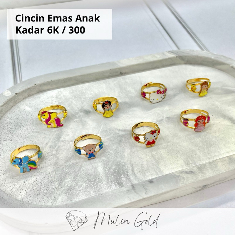 Cincin Emas Anak Kadar 6K / 300 ASLI 100% lucu dan menggemaskan, Toko mas mulia Bekasi
