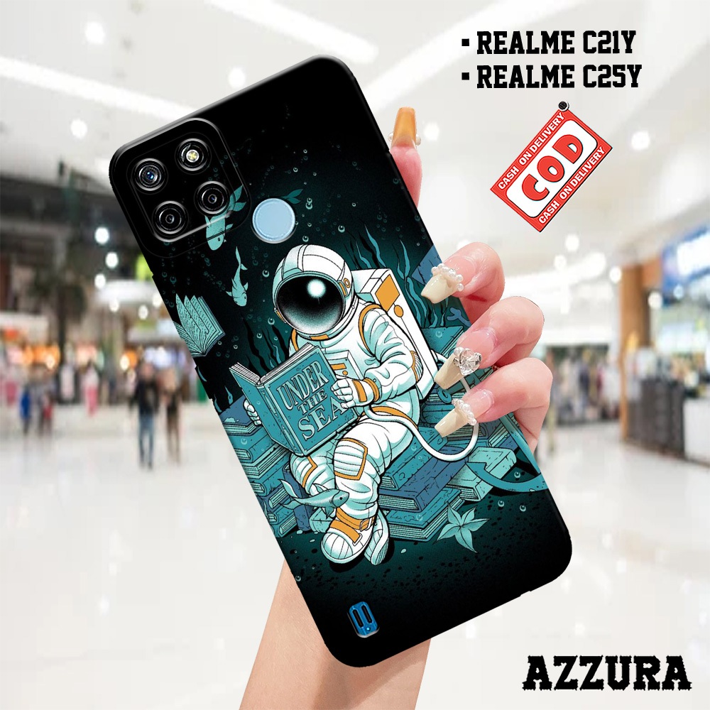 AZZURA - Case Realme C21Y / C25Y - Fashion Case Astronot - Softcase Realme C21Y / C25Y - Casing Hp R