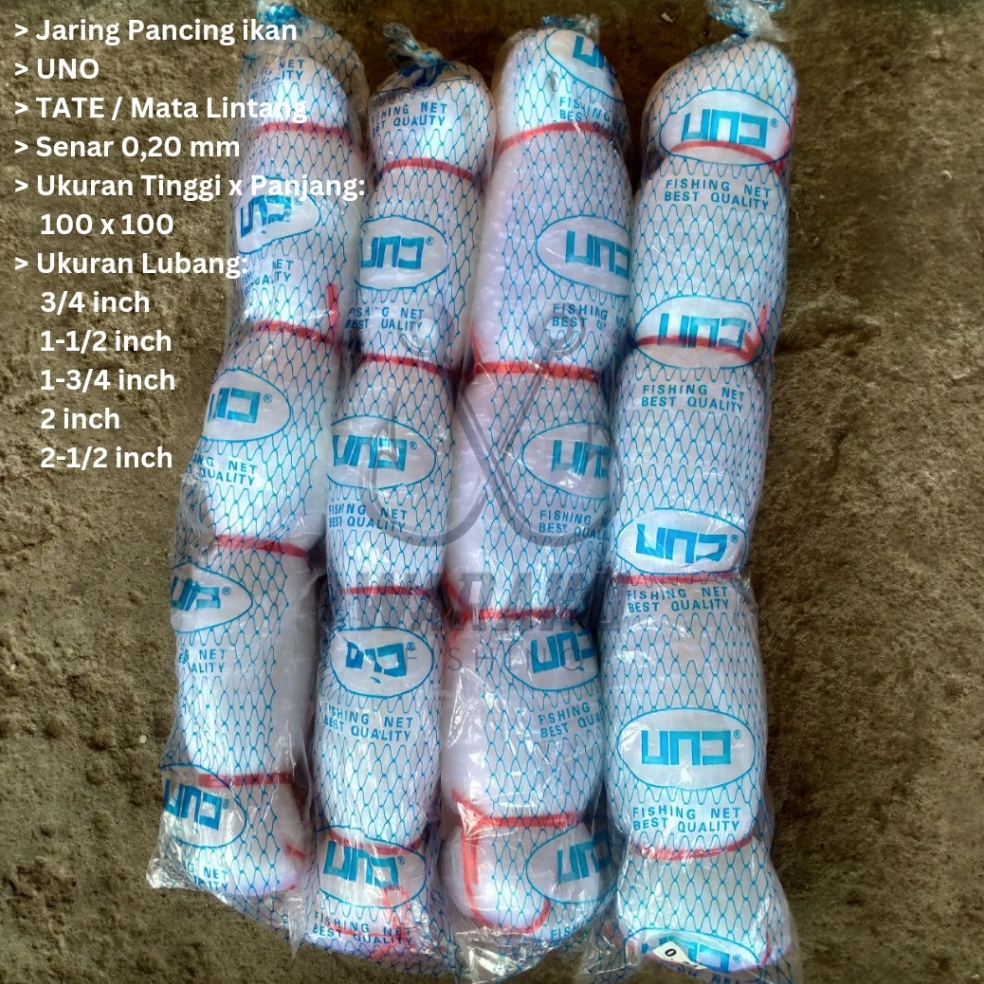 KODE E22K Jaring Ikan  Pukat UNO 2 Lubang 34  212 inch 1x1 TATE
