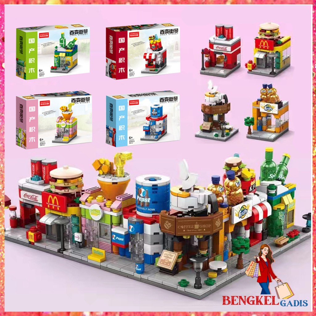 BG Block Kartun Mini Karakter Kartun Bricks Balok Susun Mainan Edukasi Anak   Mainan Blok Seri Maina