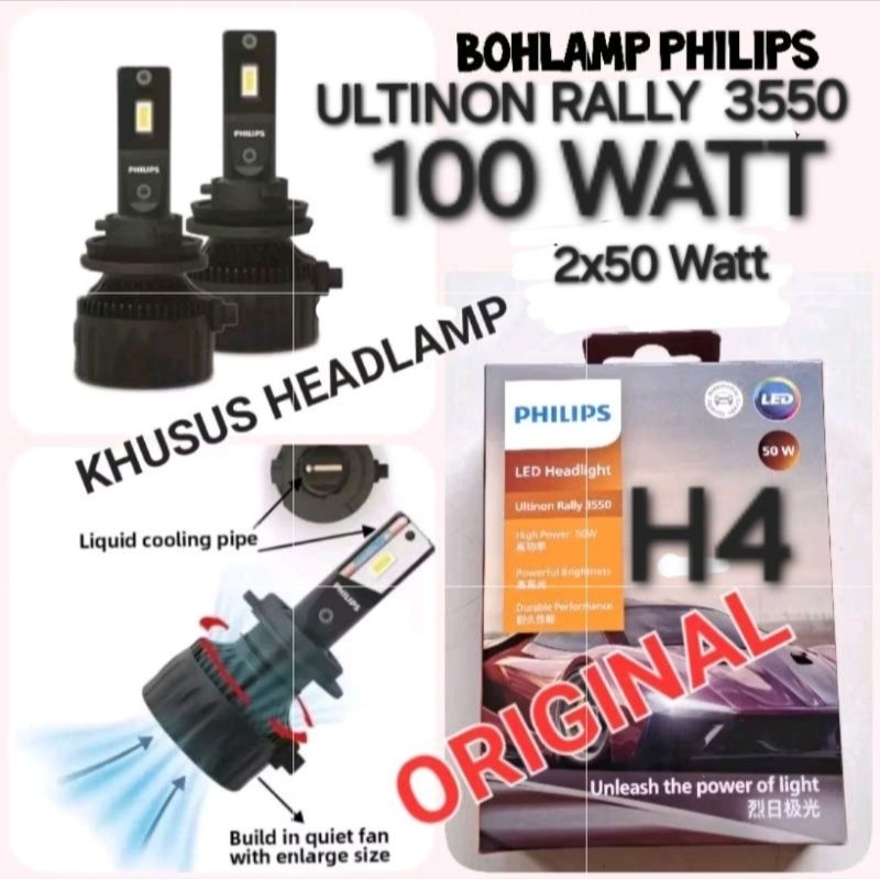 BOHLAMP PHILIPS ULTINON RALLY 3550 H4 100 WATT