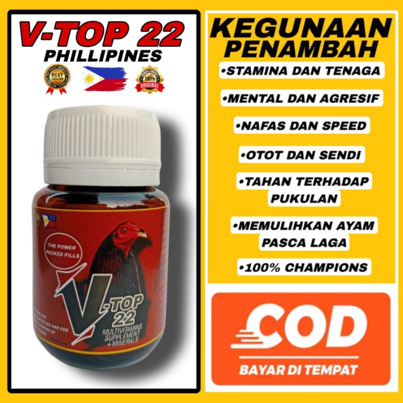 V22 TOP Vitamin ayam taji ORIGINAL IMPORT PHILIPINA