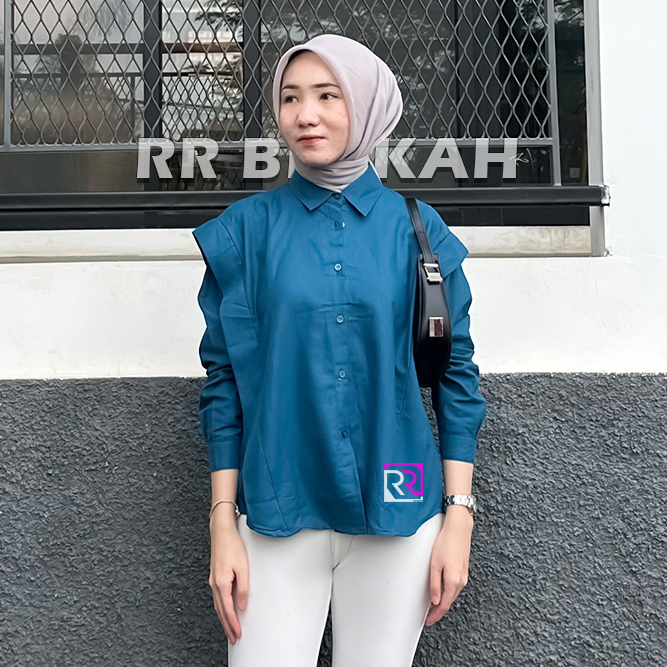 Atala Shirt  Kemeja Wanita Linen Oversize Baju Polos Atasan Wanita Muslim Outfit Hijab