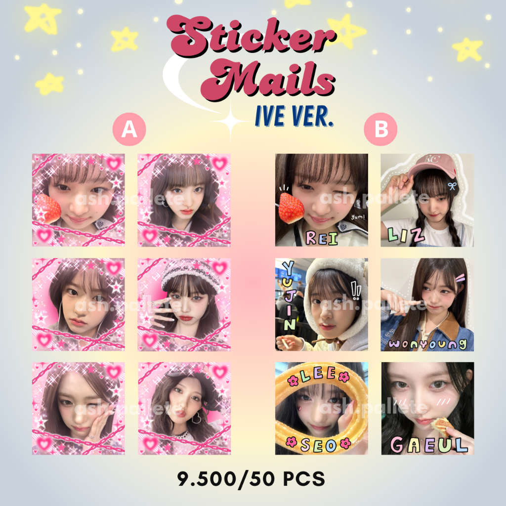 

[50 PCS] IVE STIKER MAIL / LOVE MAIL DECO STICKER FREEBIES PAKET KPOP UKURAN 4X4