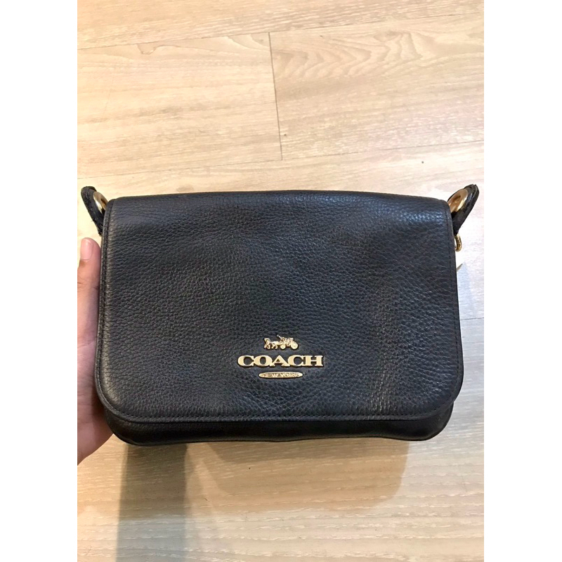 Preloved Tas Coach Small Jess Signature Messenger Black Original