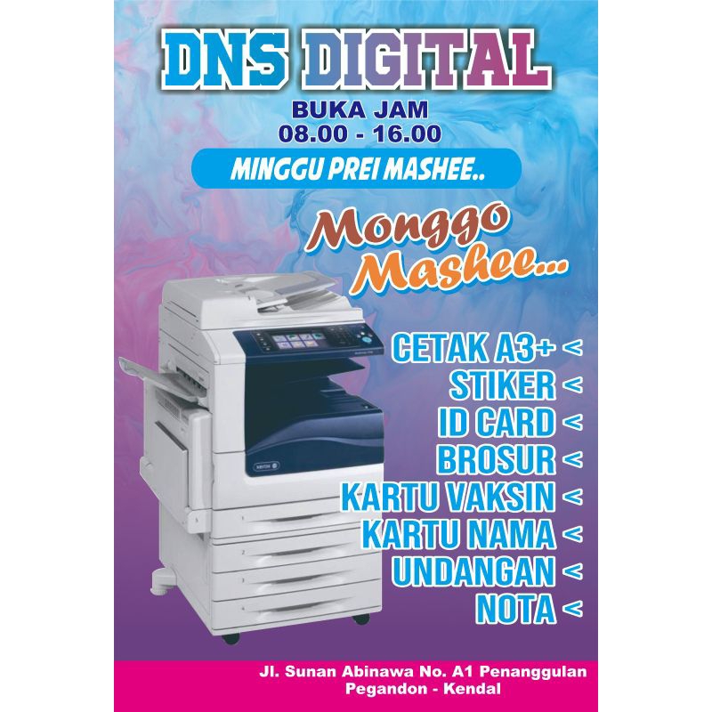 

cetak stiker a3+,undangan,kartu nama,brosur dll.