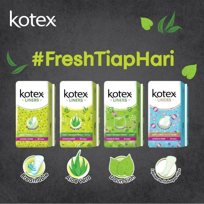 Kotex Pantyliner All Variant Longer Wider isi 32pads