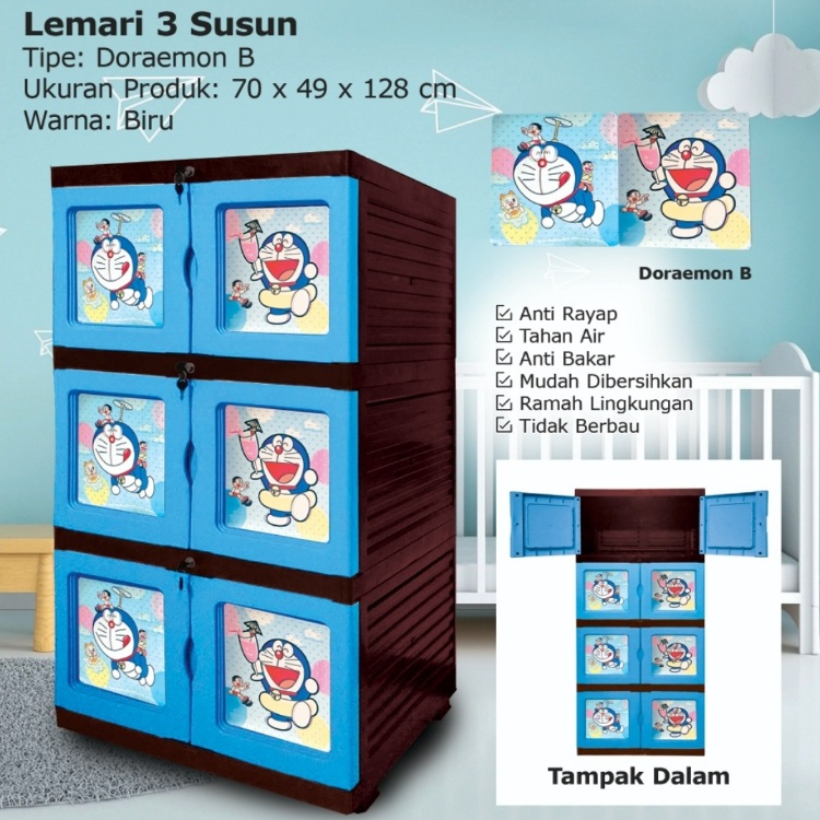 Lemari Plastik JUMBO 3 Susun Serbaguna