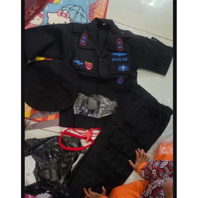 Baju profesi anak pdl hitam brimob