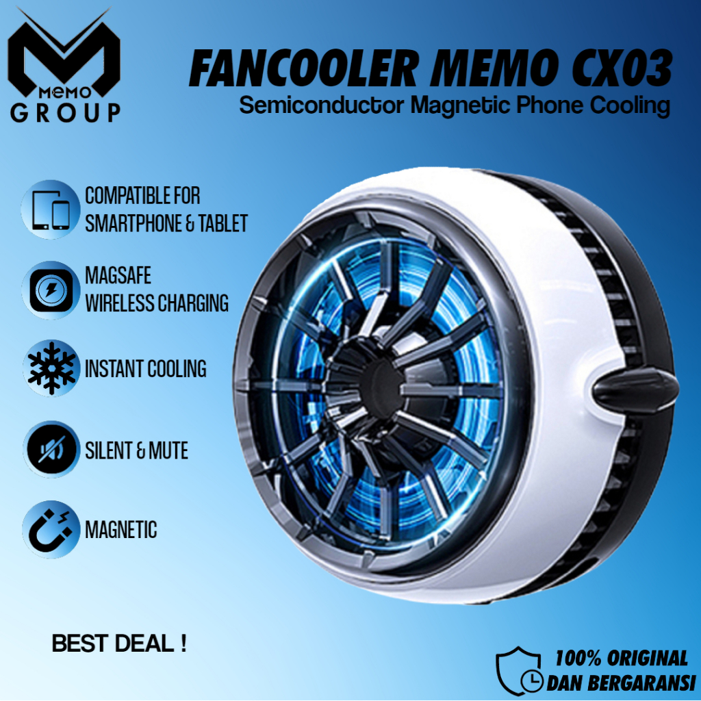 Memo CX-03 Magnetic Phone Cooler Wireless Charging - Pendingin HP Multifungsi