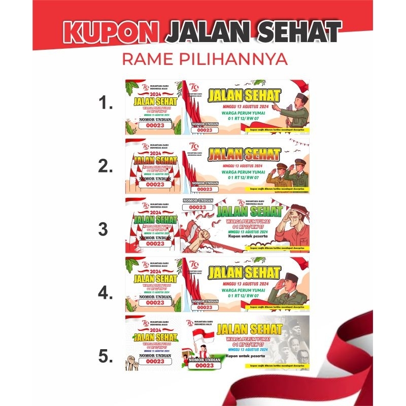 kupon jalan sehat 17 Agustus
