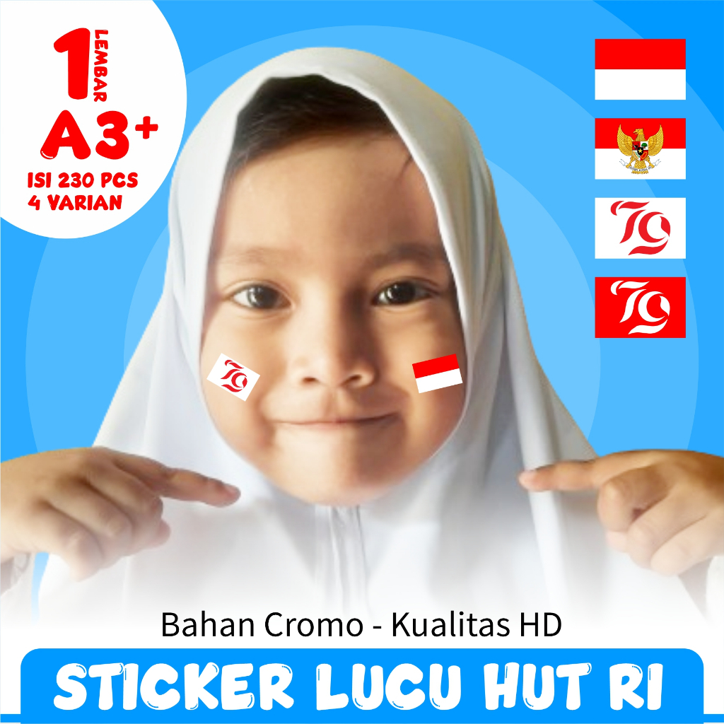 

sticker Pipi cromo HUT RI lucu sticker pipi untuk dirgahayu Republik indonesia keren