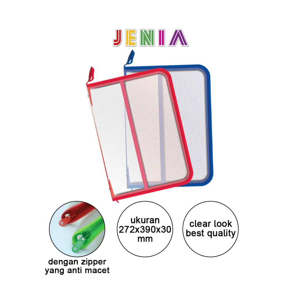 

Zipper Jaring Polos Besar Jenia (3 pcs)