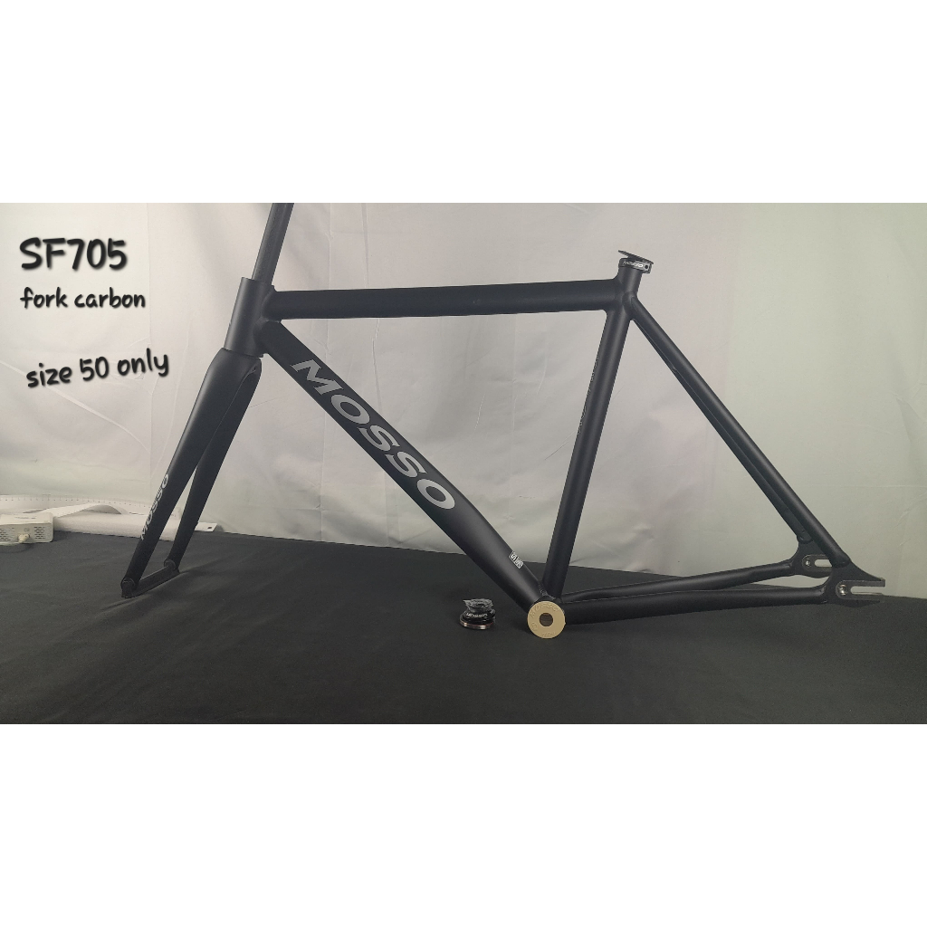 FRAME SET SEPEDA MOSSO FIXIE SF705 700C ALLOY FORK CARBON