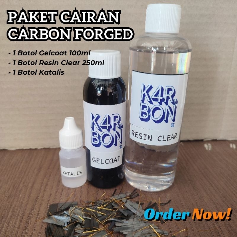 Paket Cairan Carbon Forged Resin Bening dan Gelcoat