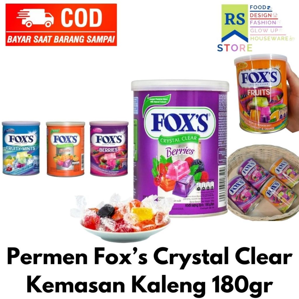 

permen fox's tin kaleng 180gr - permen foxs / permen fox fruits berries crystal clear candy tin kaleng 180gr / candy permen fox's kemasan kaleng 180g all variant / permen foxs tin crystal clear candy kaleng 180 gr parcel lebaran hadiah