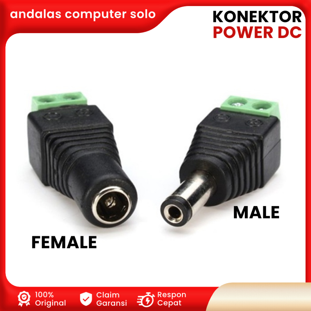 KONEKTOR JACK POWER DC MALE FEMALE JACK DC POWER CCTV