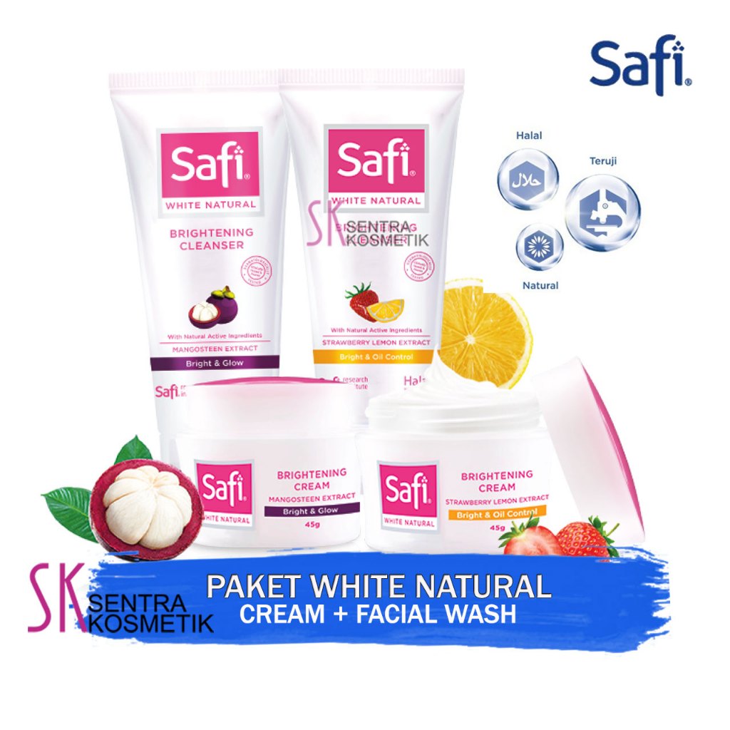 SAFI White Natural Paket Strawberry & Mangosteen Cream + Cleanser
