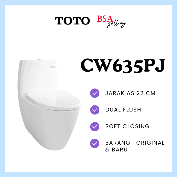 MONOBLOK TOTO CW635PJ ORIGINAL / ONE PIECE CLOSET / KLOSET DUDUK TOTO CW635PJ SW635JP1