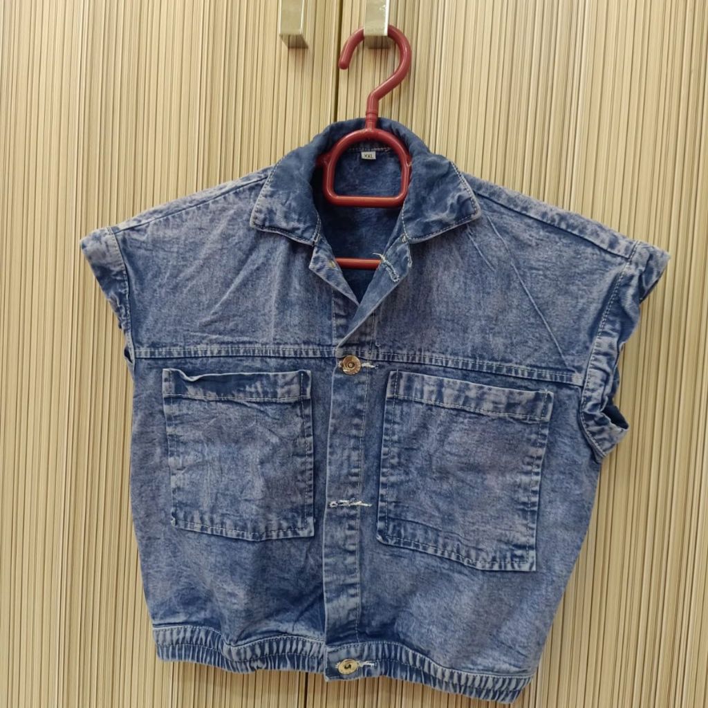 Rompi jeans biru anak perempuan rompi anak kecil rompi denim