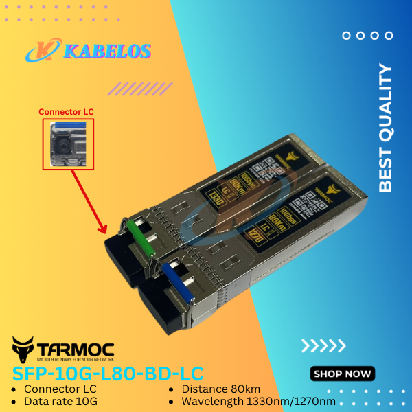 Tarmoc SFP-10G-L80-BD-LC | SFP+ 10G BiDi SM 80KM LC | SFP+ 10G 80KM LC