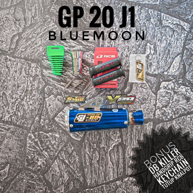 Silincer SJ88 tipe GP 20 J1 / J2 Bluemoon Blue Violet selenser silinser slenser SJ-88 Exhaust Racing