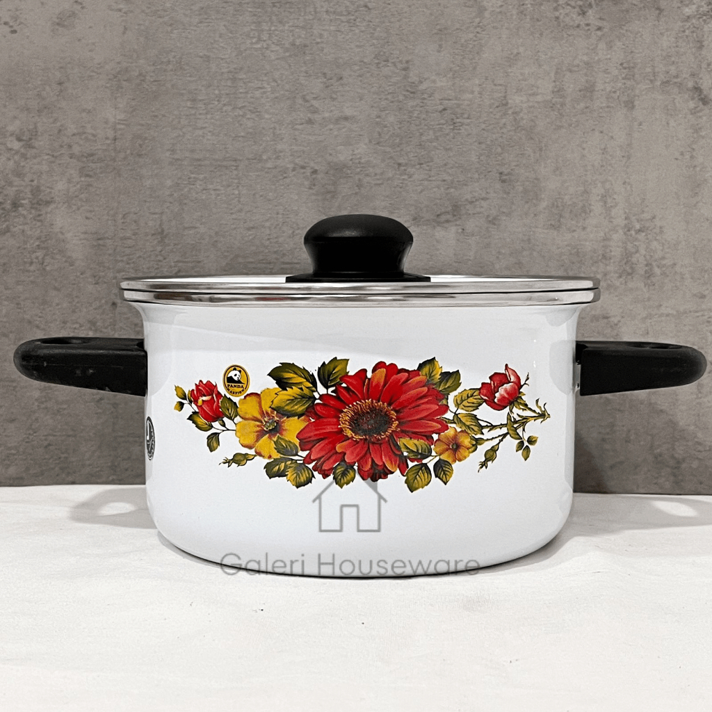 PANCI PANDA MASPION - MOTIF BUNGA 18CM / PANCI POT 18CM / PANCI REBUS SAYUR / PANCI MASAK DENGAN PEG