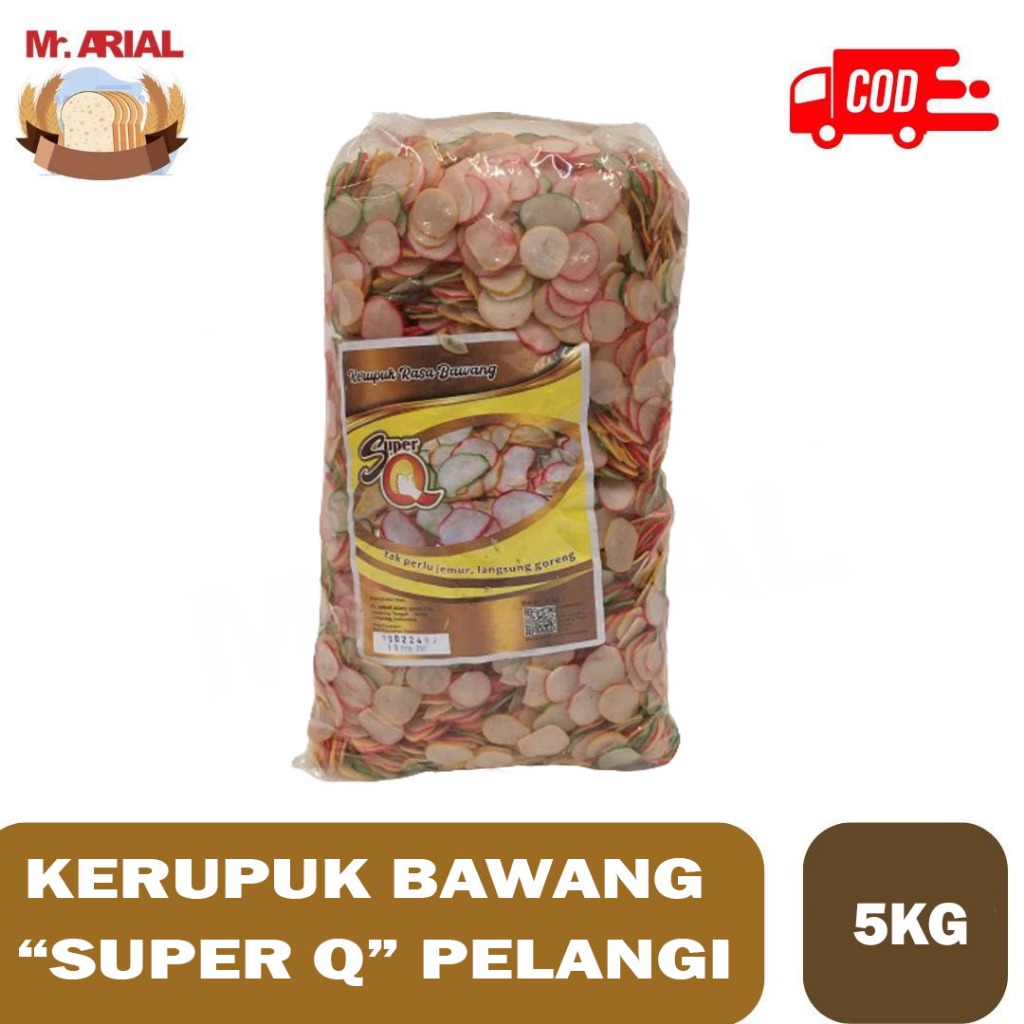 

Kerupuk Bawang "SUPER Q" Pelangi // Kerupuk Seblak Warna Warni // Kerupuk Bawang @5KG (1 BALL)