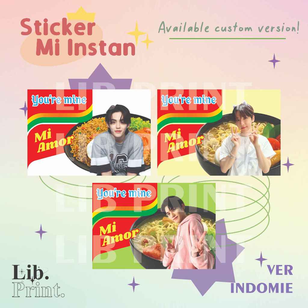 

STICKER INDOMIE CUSTOM NCT EXO NCT DREAM NCT 127 WAYV BTS TXT ENHYPEN SEVENTEEN FREEBIES KONSER