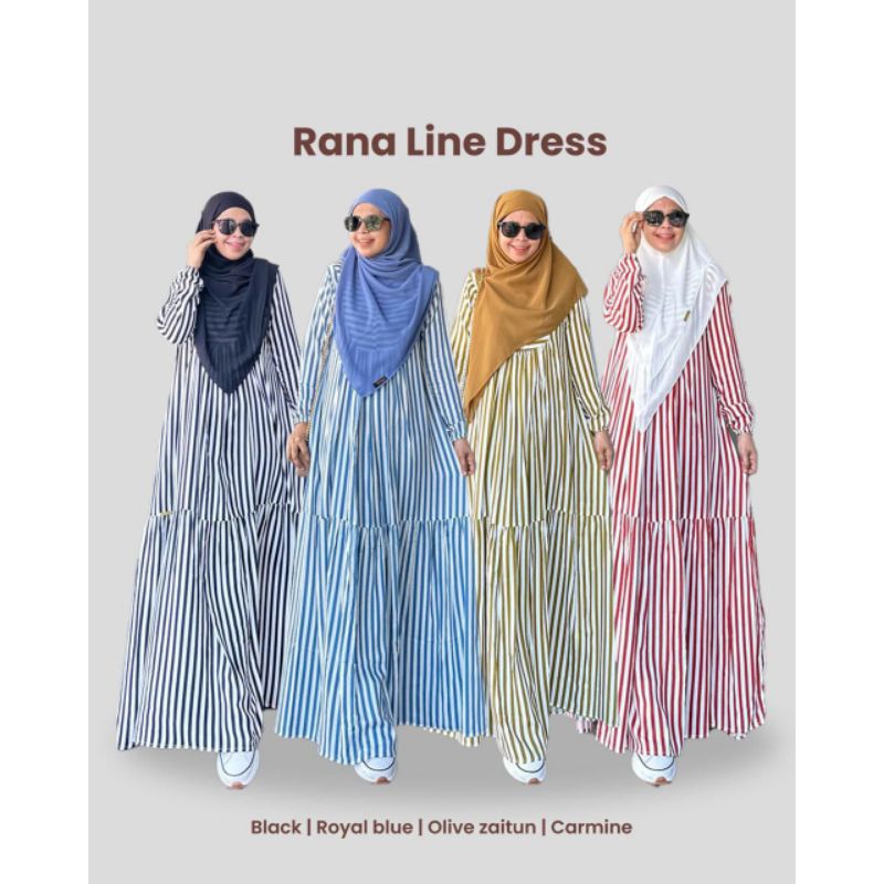 GAMIS RANA LINE (GAMIS STRIPE // GAMIS SAJA) BY AURORA HIJAB // DRESS RANA AURORA // GAMIS RANA AURO