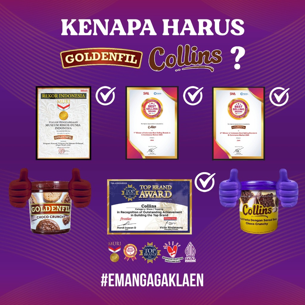 

RB JAKARTA - (PAKET ISI 2) Goldenfil 200gr Selai Coklat Crunchy Aneka Rasa