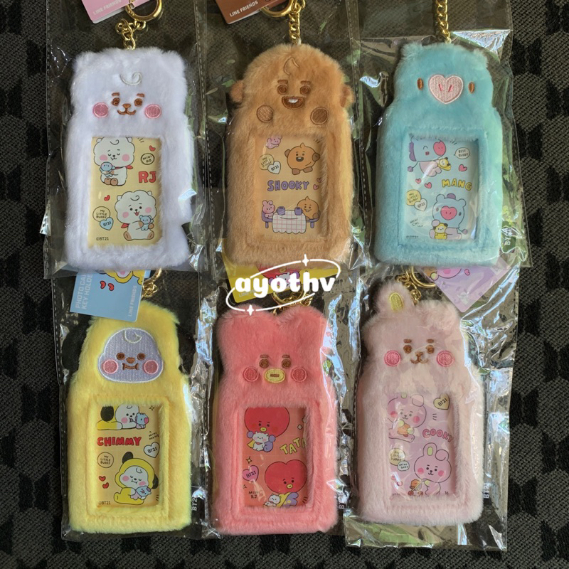 [OFFICIAL] BTS BT21 JAPAN KOYA RJ SHOOKY MANG CHIMMY TATA COOKY FUR PHOTOCARD HOLDER KEYRING (SEALED
