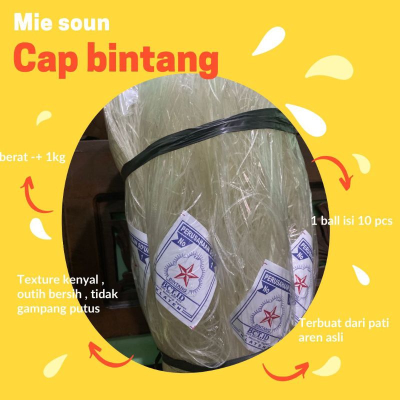 

BAKMI SOHUN CAP BINTANG 1 BALL ISI 10PCS