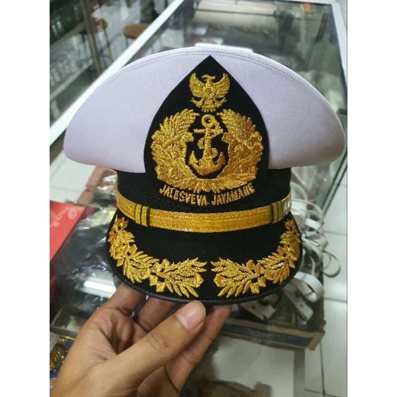 Topi D1nas Pamen Tni Al Putih - Topi PDU Pamen Tni AL -Topi Tni aL Upacara