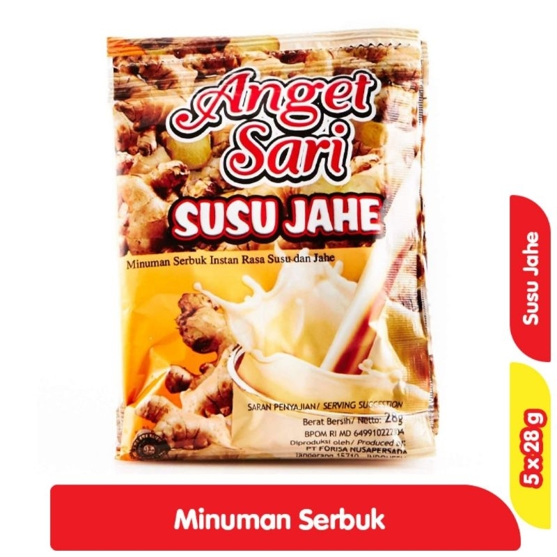 

Anget Sari Minuman Serbuk Instan Rasa Susu Jahe isi 5 x 28 gram