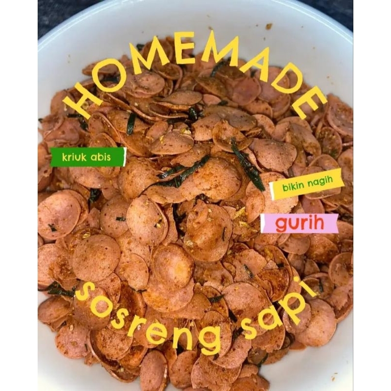 

Sosis Goreng/Sosreng kemasan 300Gram Cemilan pedas gurih