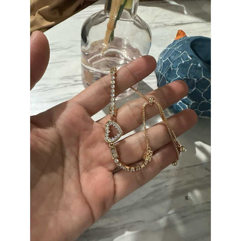 Gelang Serut Wanita Love mata putih Premium Xuping Anti Karat