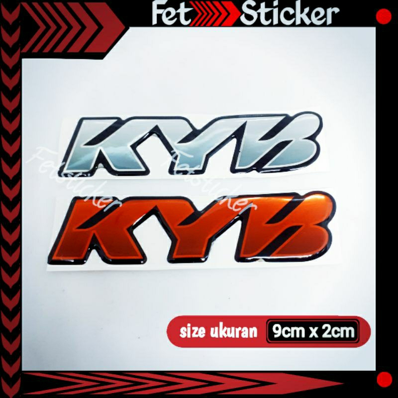 Emblem Timbul KYB Shock Depan / Sticker Shock Kyb / Emblem Kyb Suspension