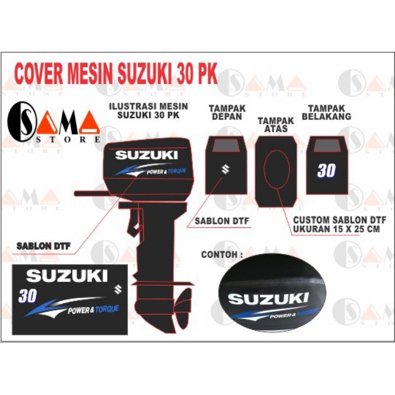 cover mesin tempel SUZUKI 30 PK