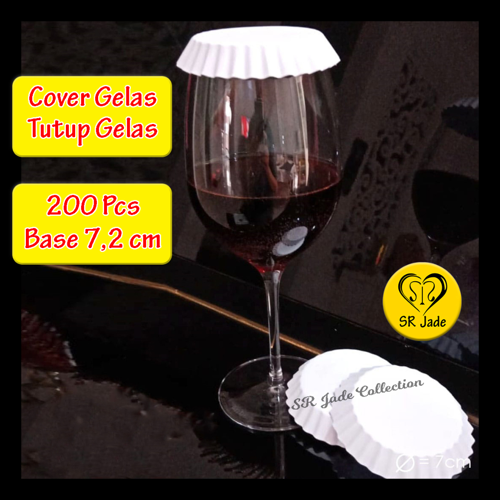[200 Pcs] Tutup Gelas Kertas Glass Cover Lid Penutup Gelas Hotel Resto